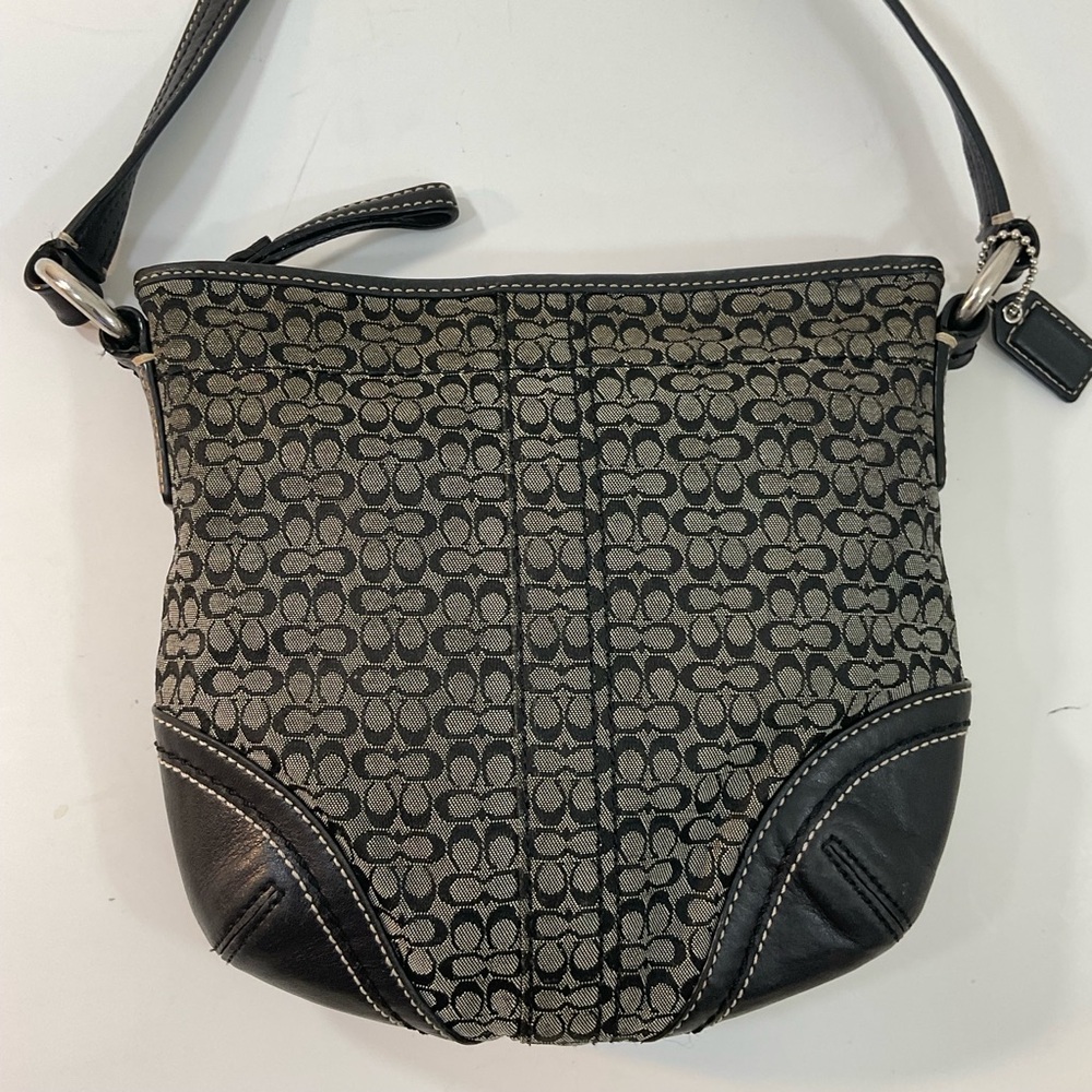Coach and black and grey Signature crossbody bag